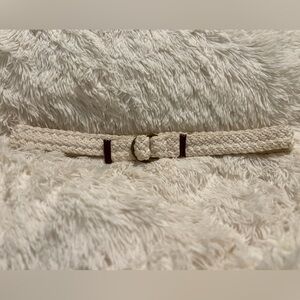 Braided Cream Belt with Brown Accents